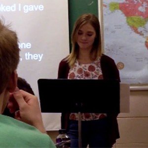 A tearful Brie gives a brave speech in front of her classmates in a video that would later go viral