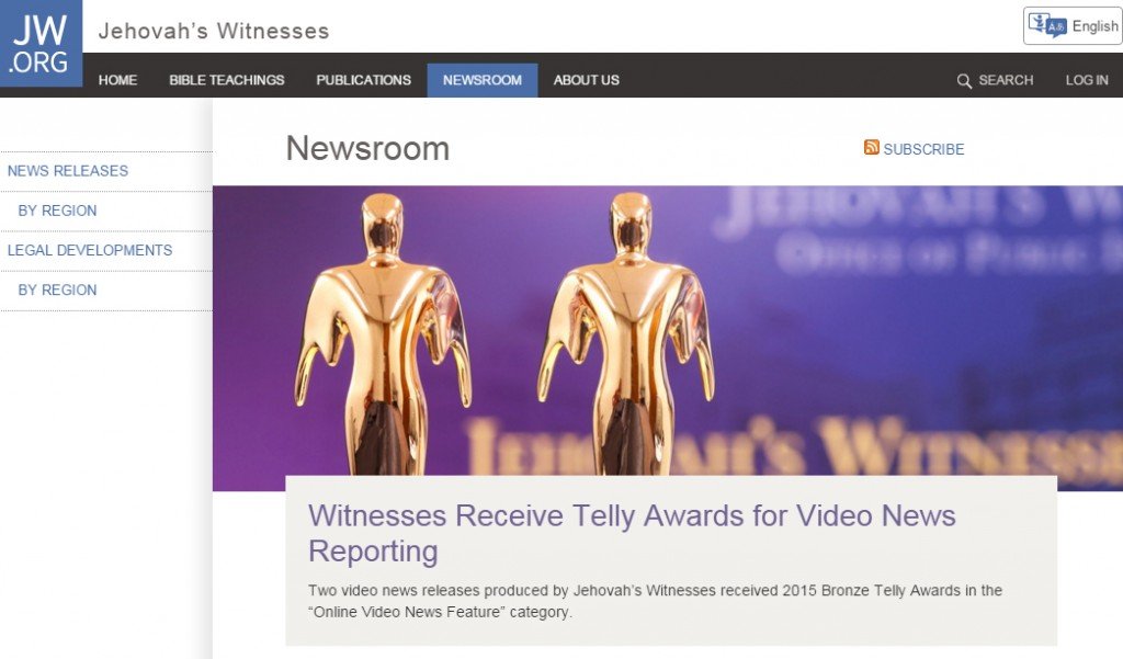 JW.ORG Announces Victory at the 2015 Telly Awards